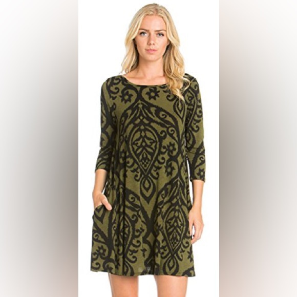 Tops - Hershe Cody Line 3/4 Sleeve Tunic Dress